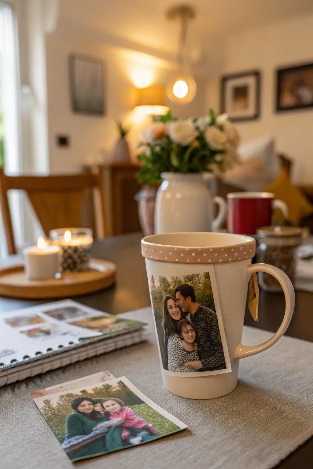 Cherish singular instances through coffee vessels presenting individualized photographs.