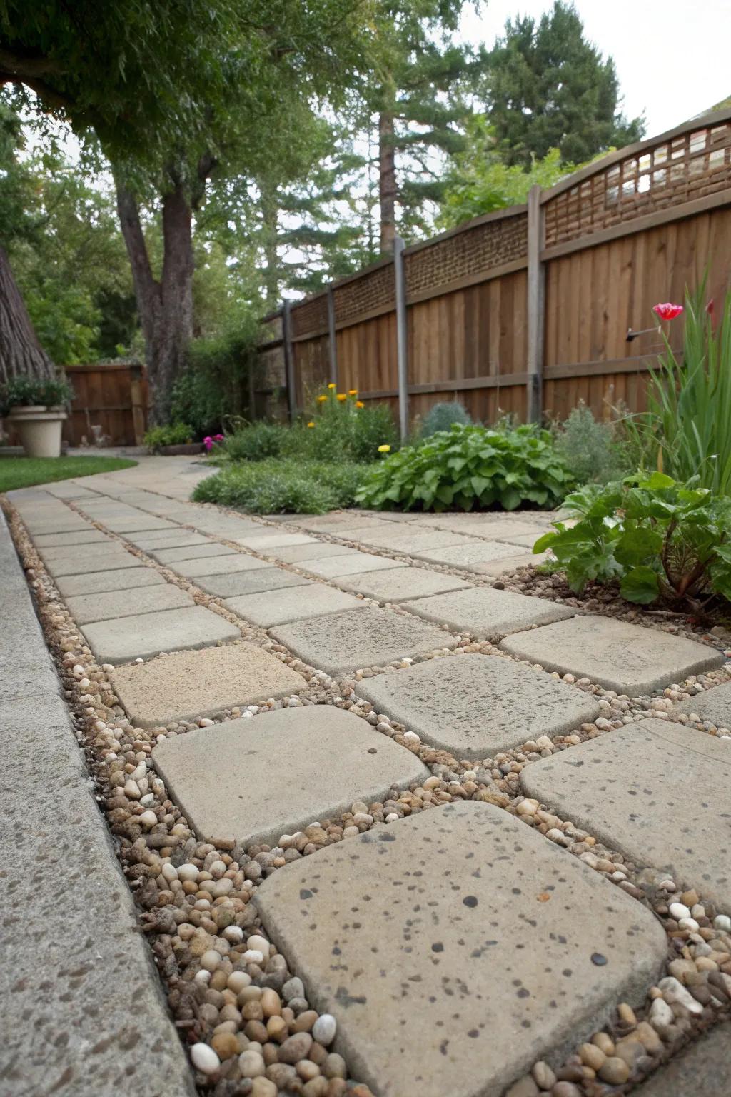Elevate your patio with pebble-textured surfaces.
