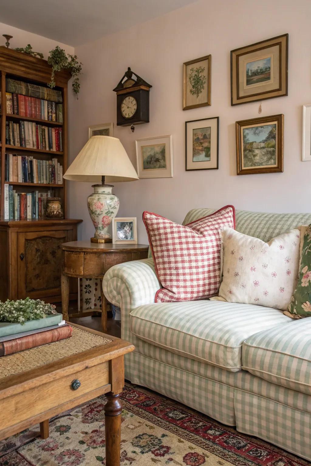 A space where checked patterns contribute a playful, heritage flair.