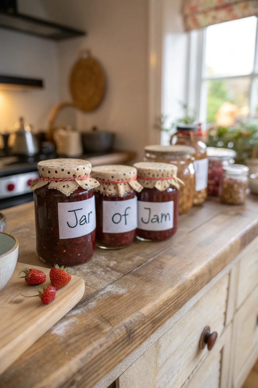 Domestic fruit spreads introduce a sweet, personalized touch to any repast.