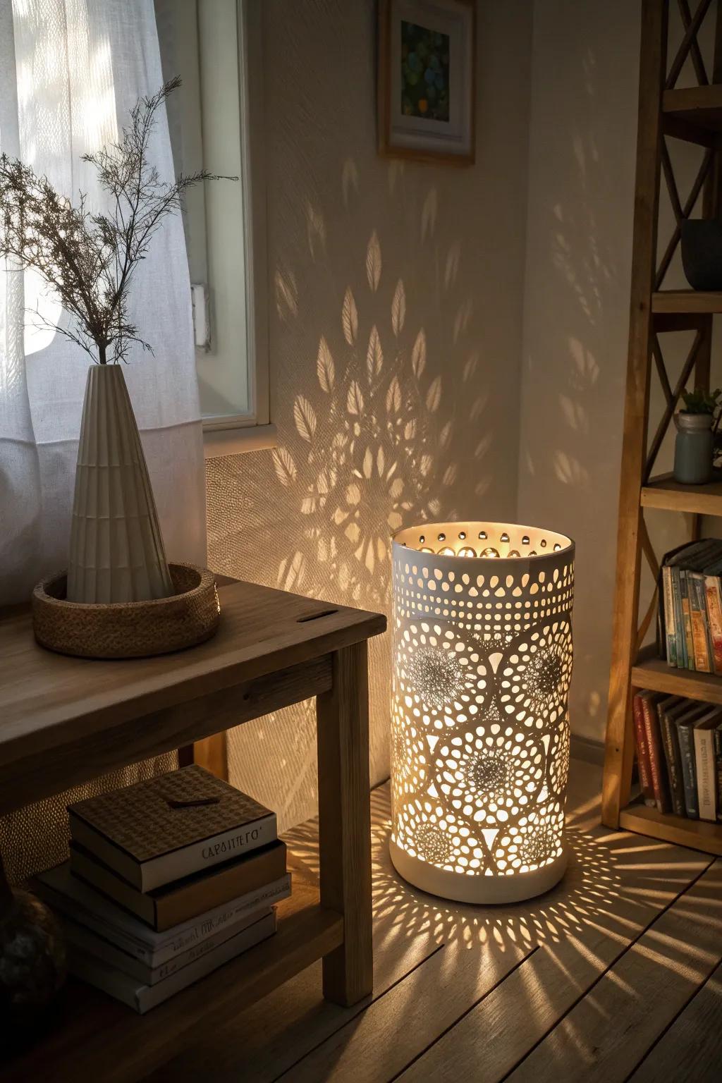 Ceramic luminaries introduce a magical glow to your area.
