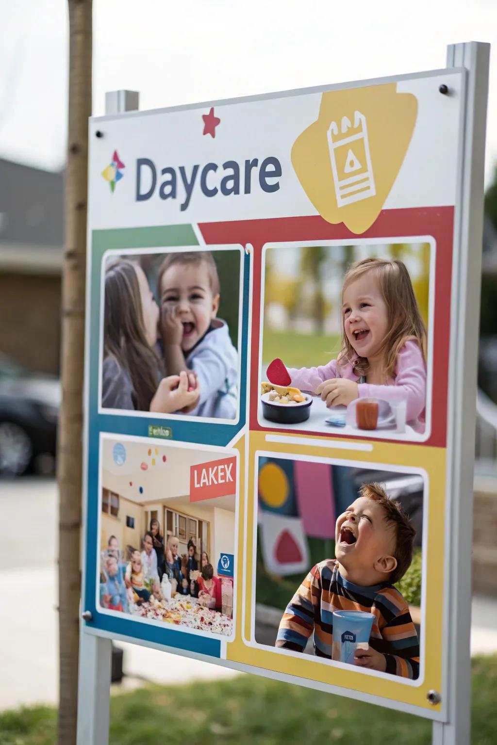 A photographic collage on the daycare marker commemorates jubilant recollections.