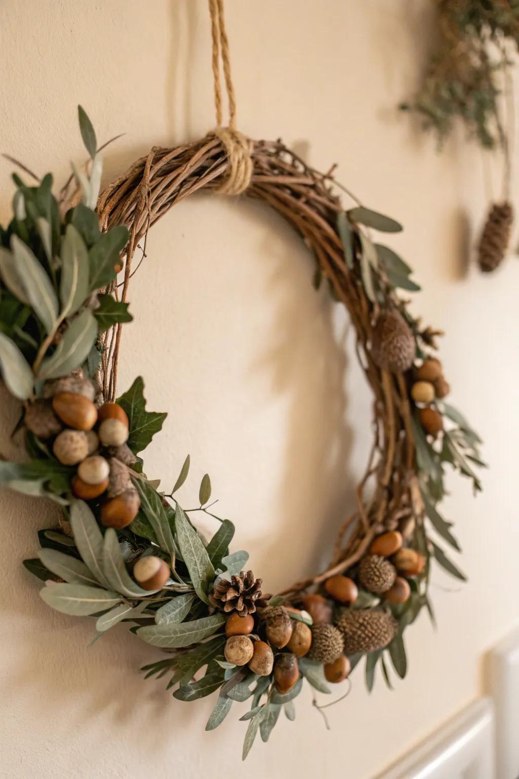 Embrace the epoch's tranquility through a handcrafted wreath inspired by nature's own color spectrum.