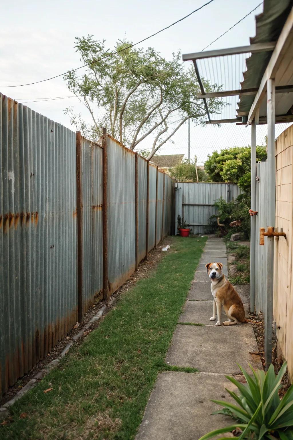 A curved steel barricade offering industrial chic and robust security.