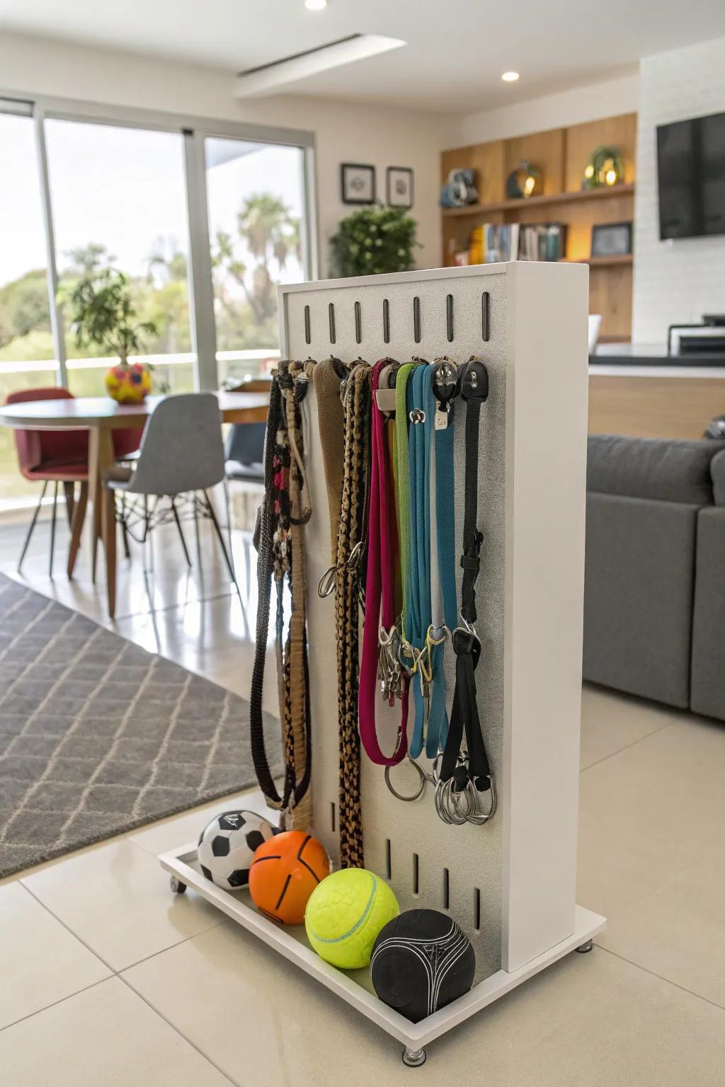 Comprehensive storage for pet-related essentials.