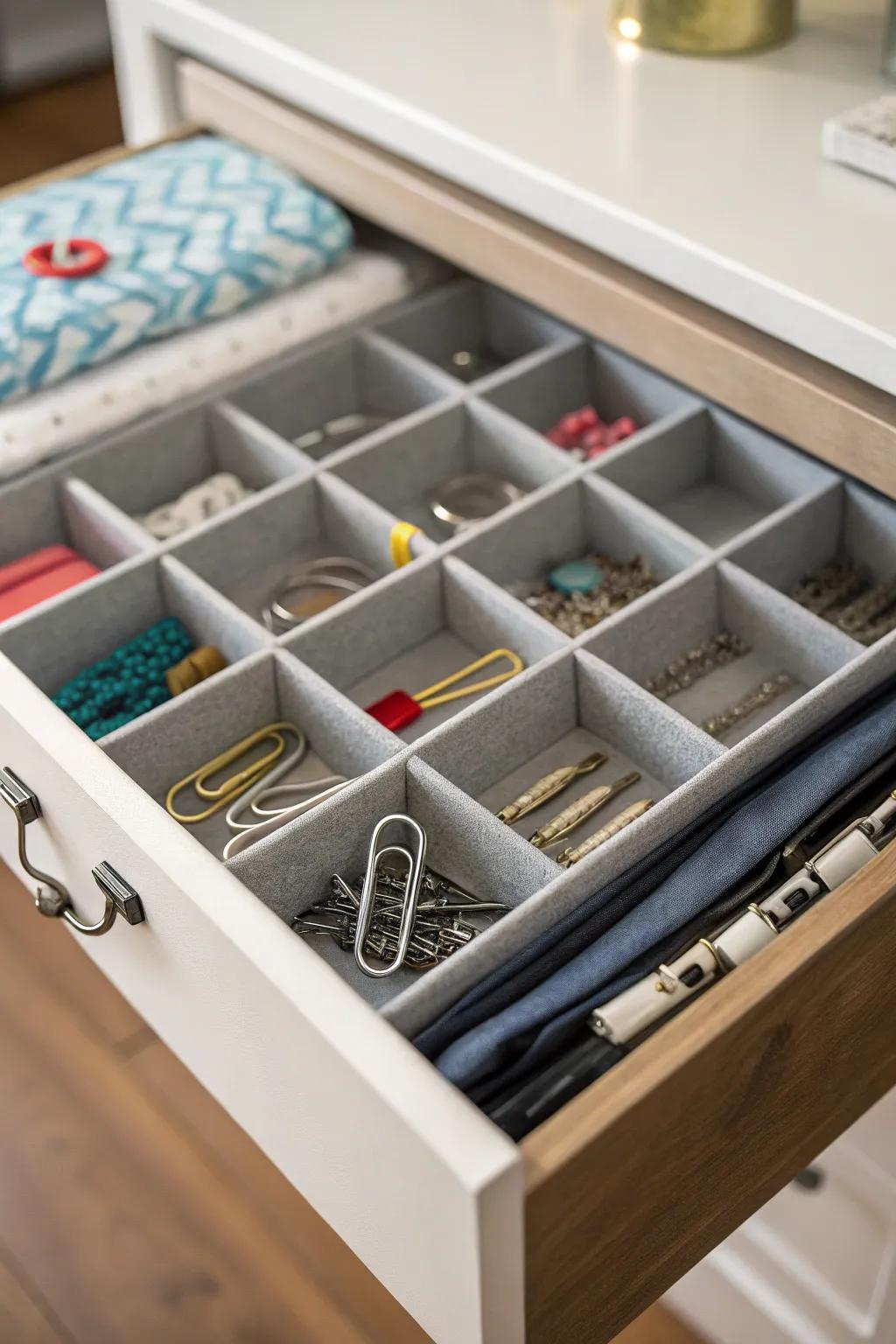 Creative use of hooks for additional storing.