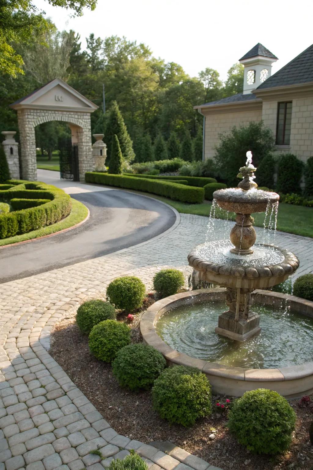 Hydro features contribute tranquility and elegance to your entrance.
