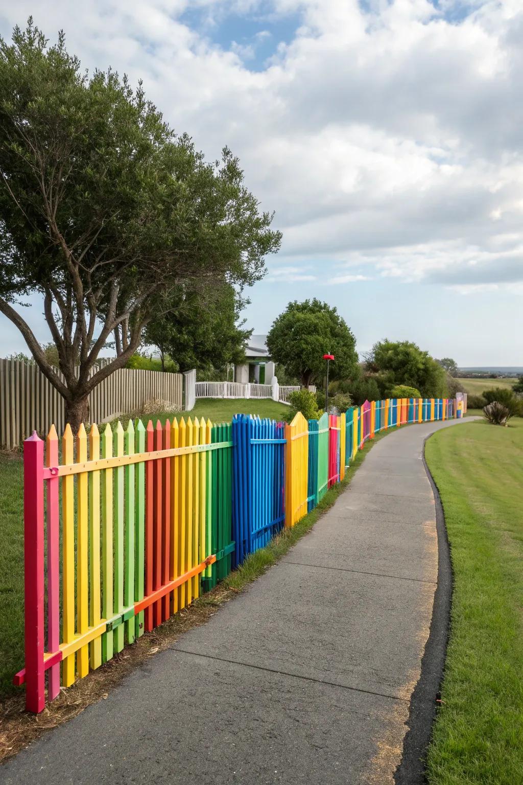 Colorful barriers introduce vibrancy and personality.