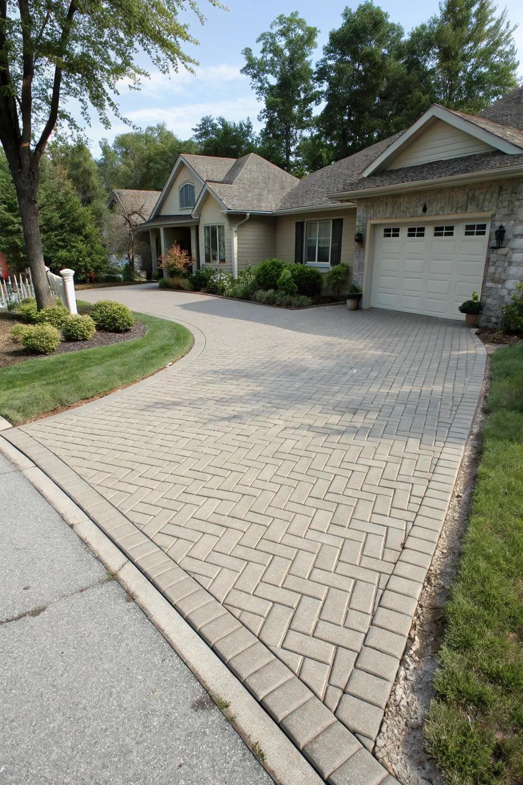 Embossed surfaces augment adhesion and protection for driveways.
