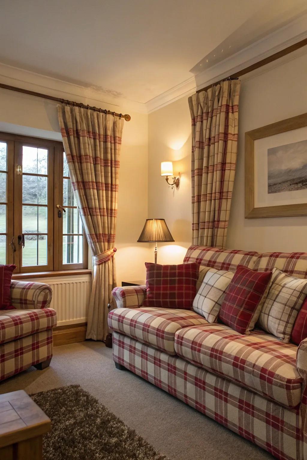 Checkered motifs contribute a quintessential English hint.