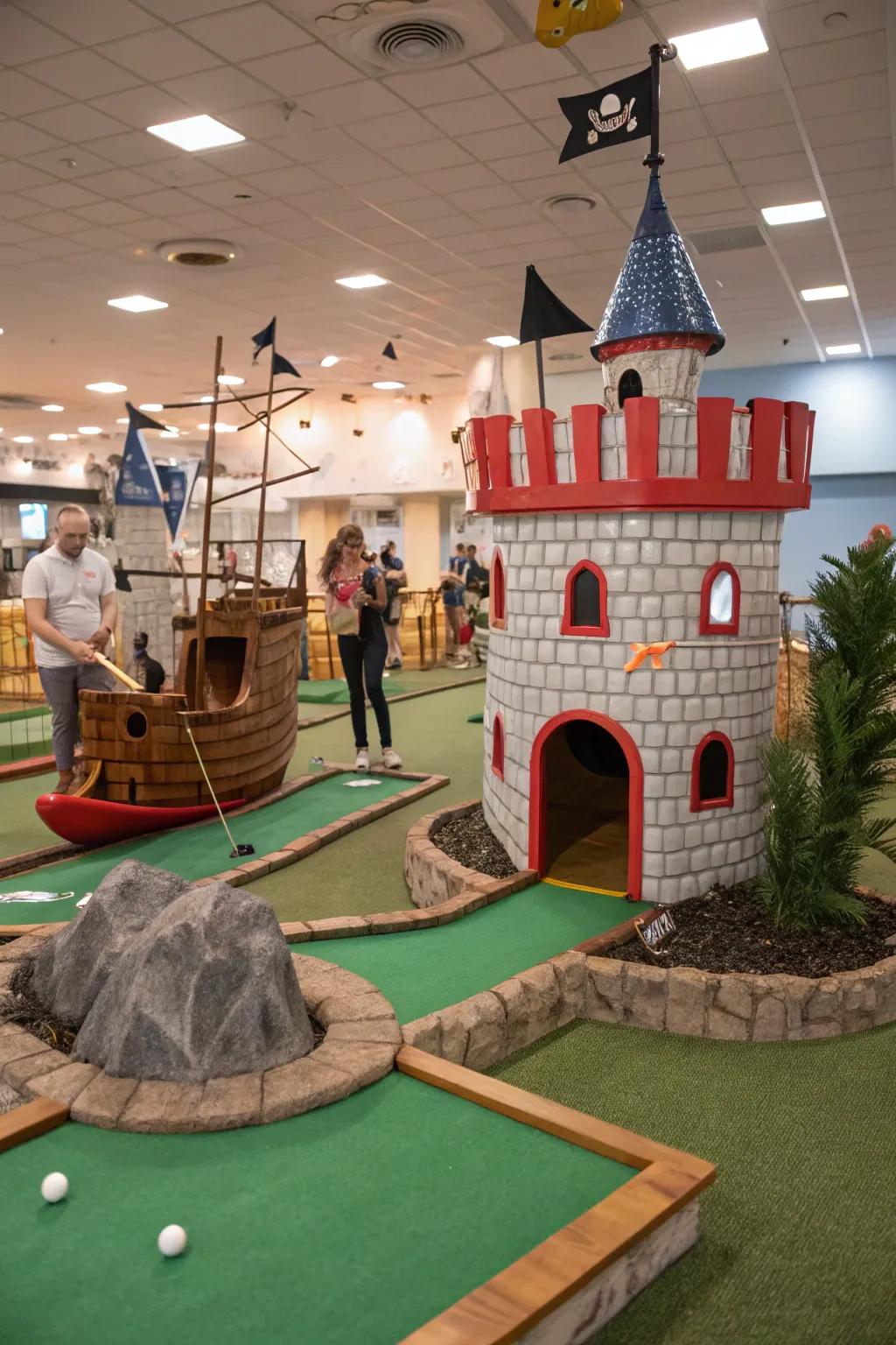 Enjoy a playful mini golf course in your home for endless enjoyment.