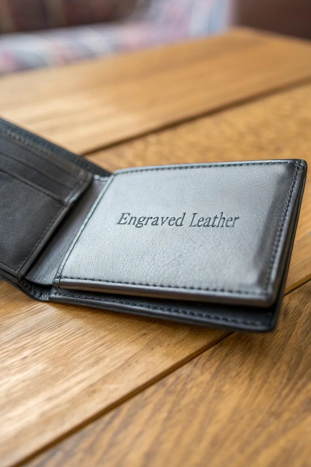 Combine style and sentiment in a beautiful leather wallet.