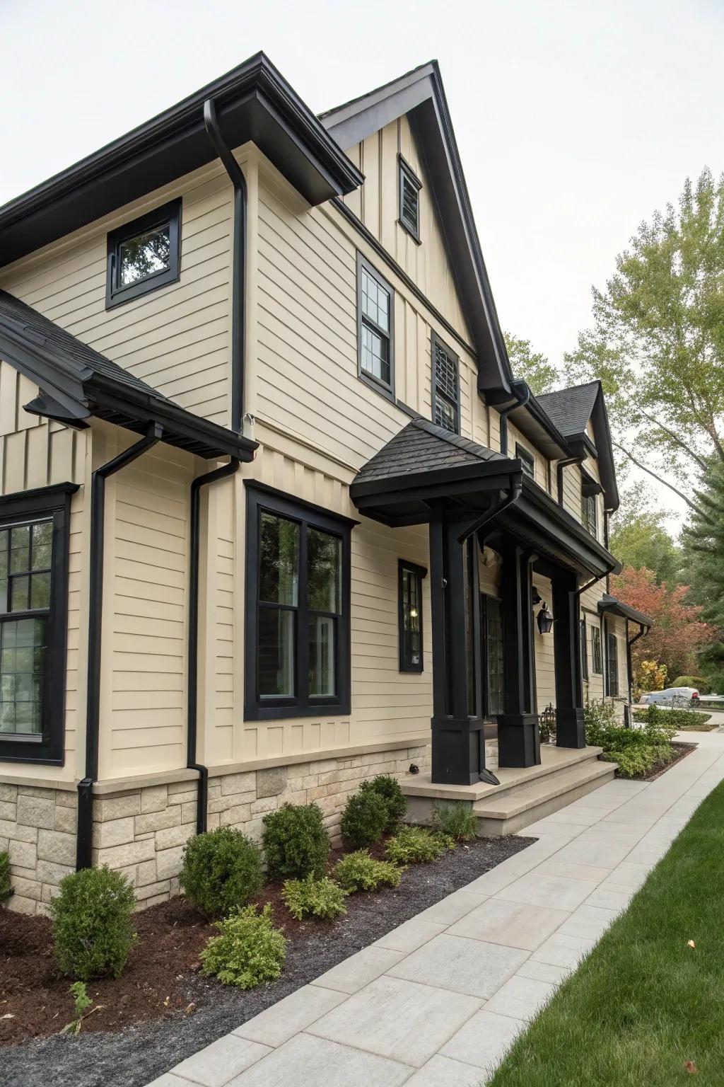 Ebony trim brings a hint of dramatic sophistication.