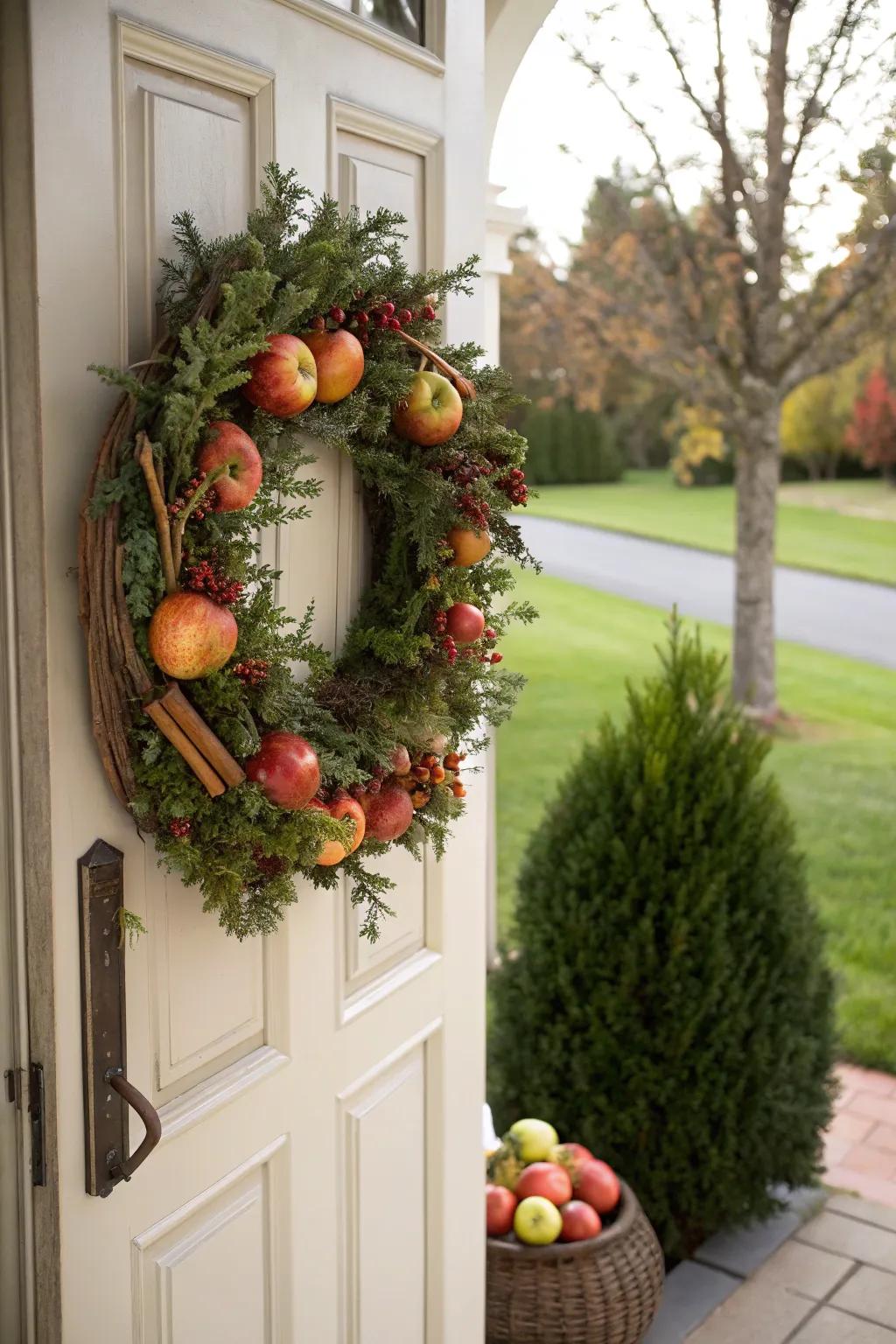 Malus and Cinnamomum fashion a delightful and fragrant wreath.