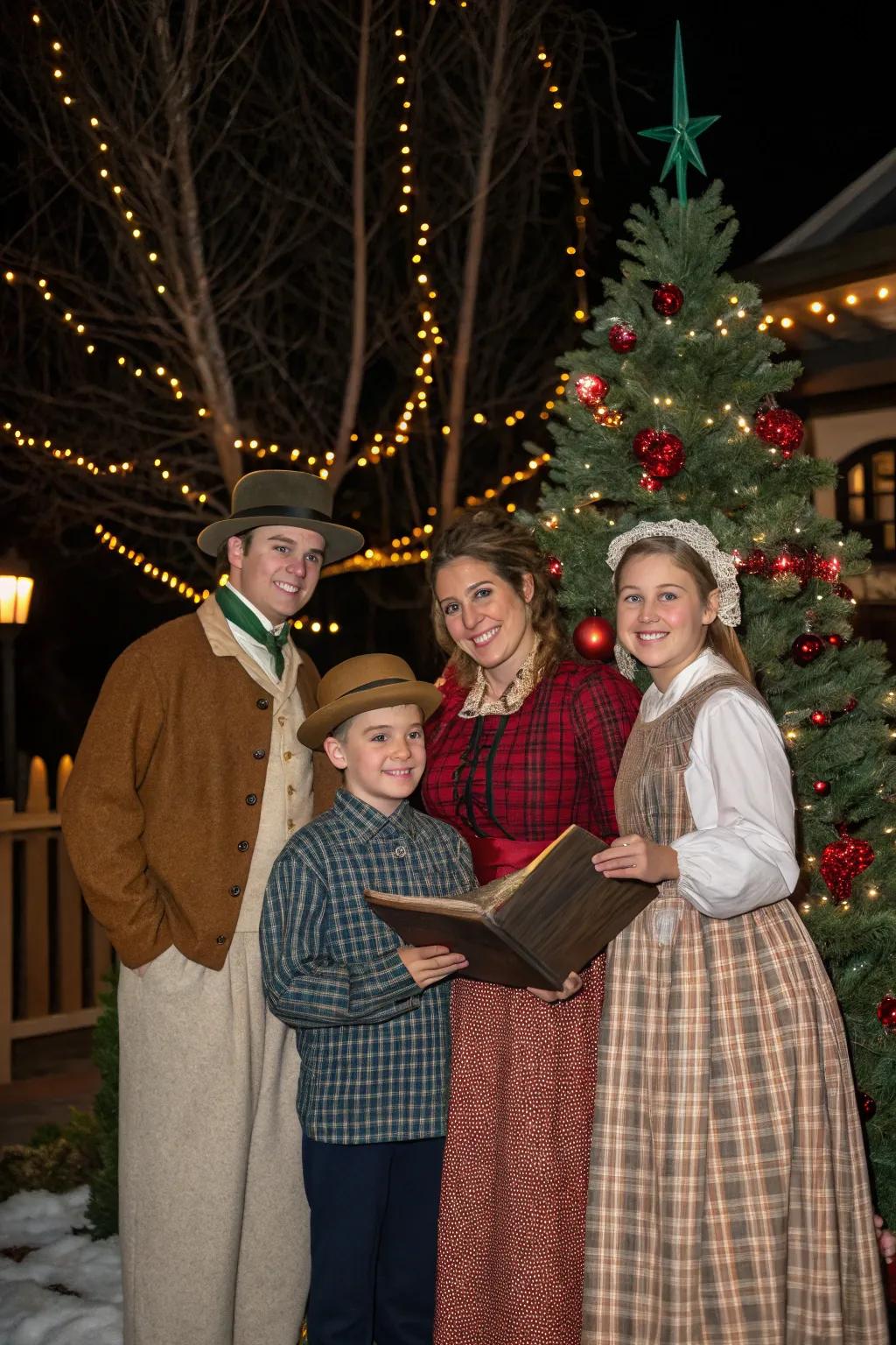 A vintage theme adds whimsy and nostalgia to your holiday family photograph.