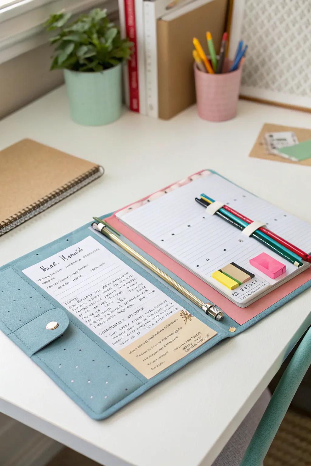 An additional stowage sustains the neat tucking away of essentials.