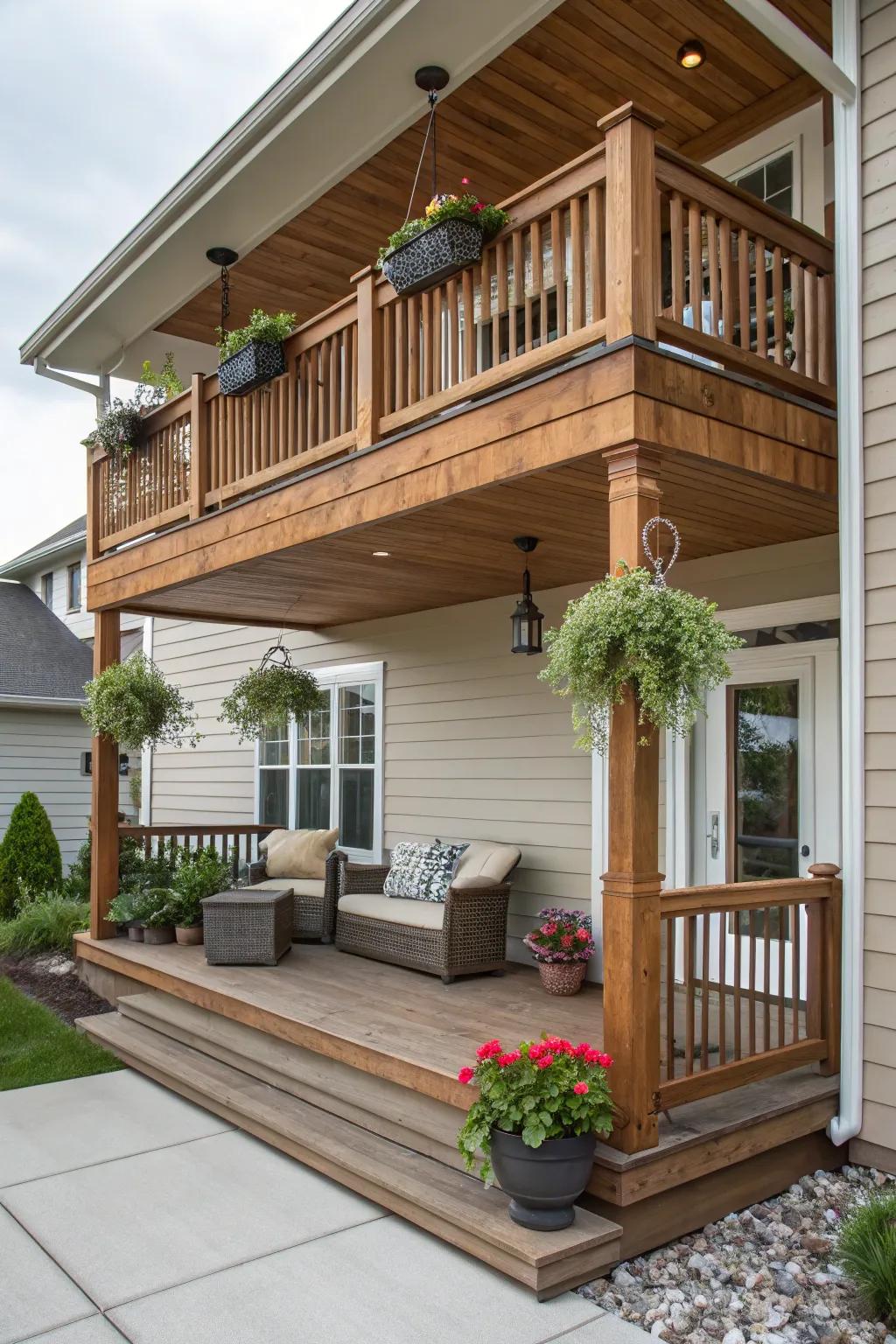 An integrated balcony introduces luxury and continuity.