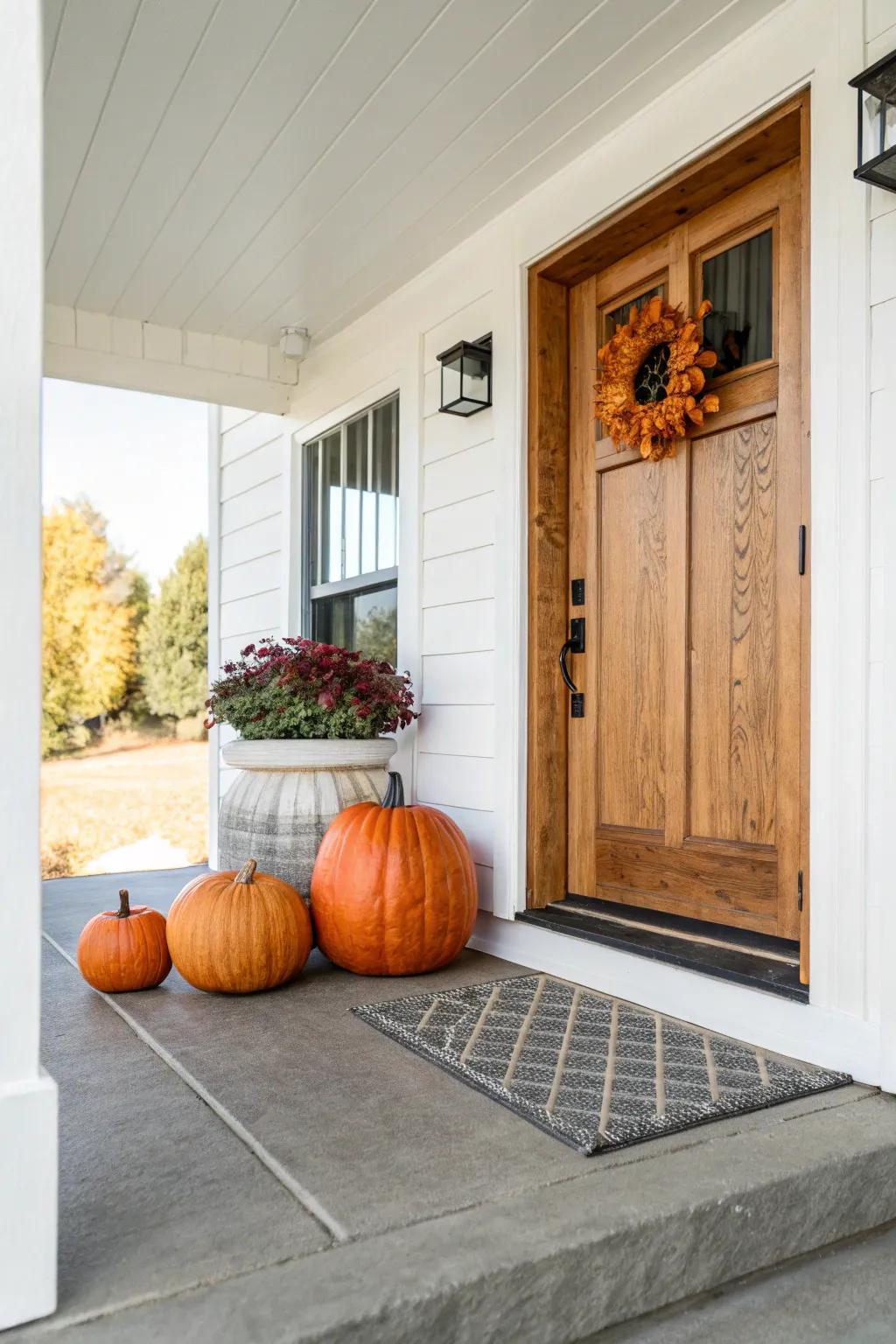 Minimalist gourd displays bring a chic, modest sophistication.