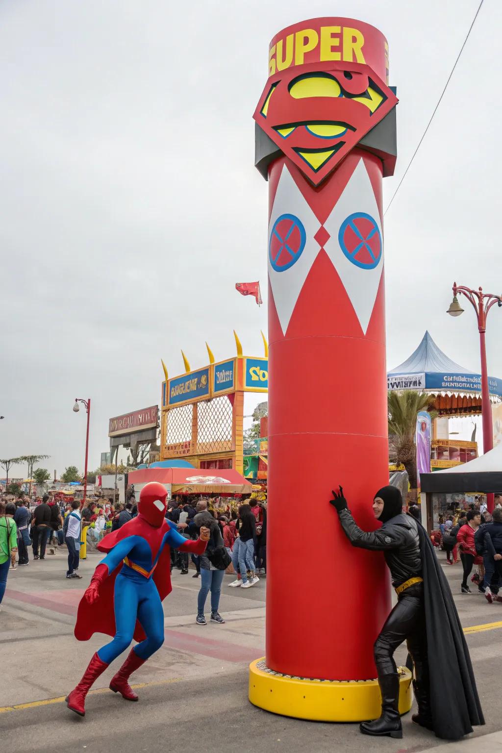 Legendary figure totems empower and unite fans in the event crowd.