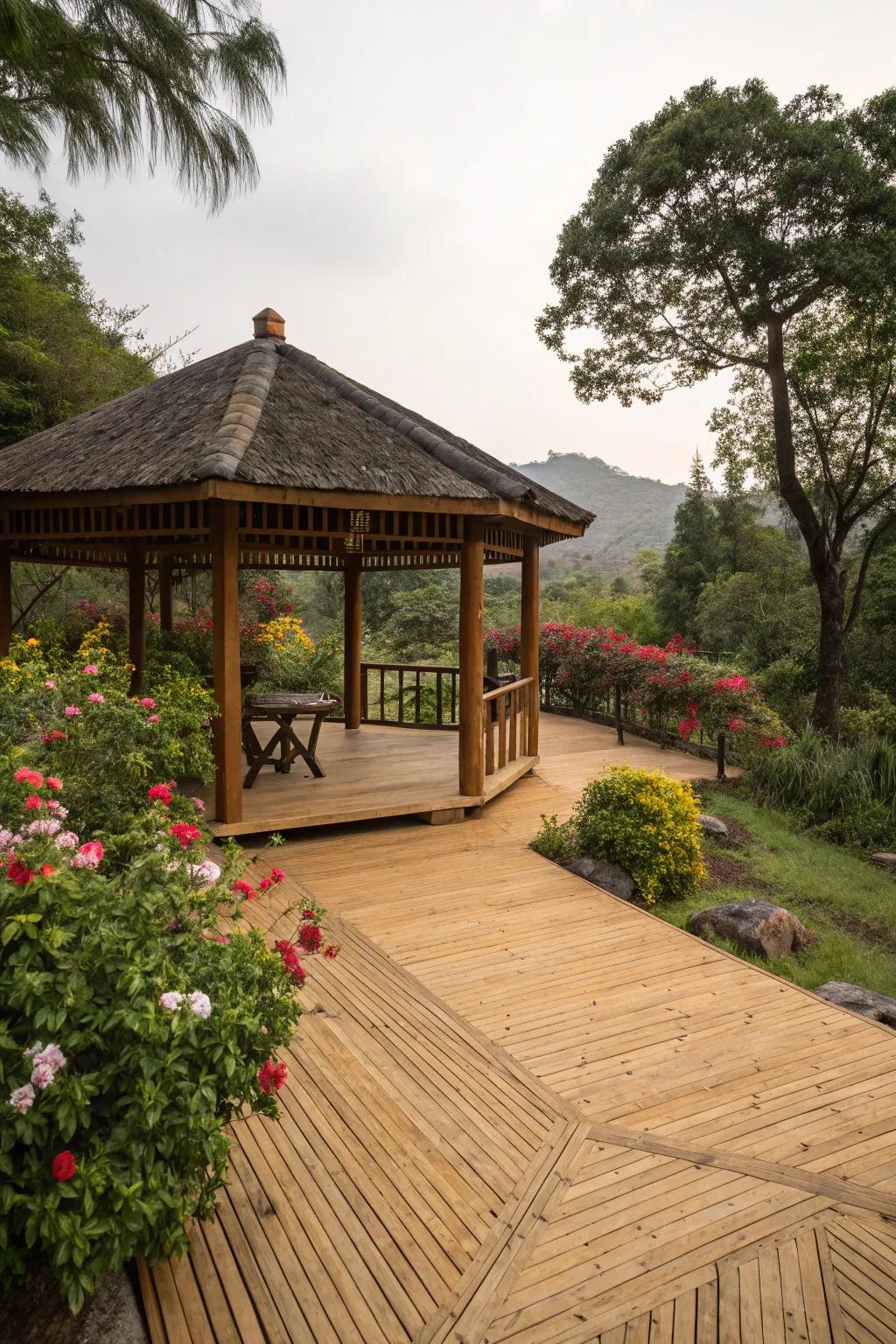 Opt for sustainable splendor with cane flooring.