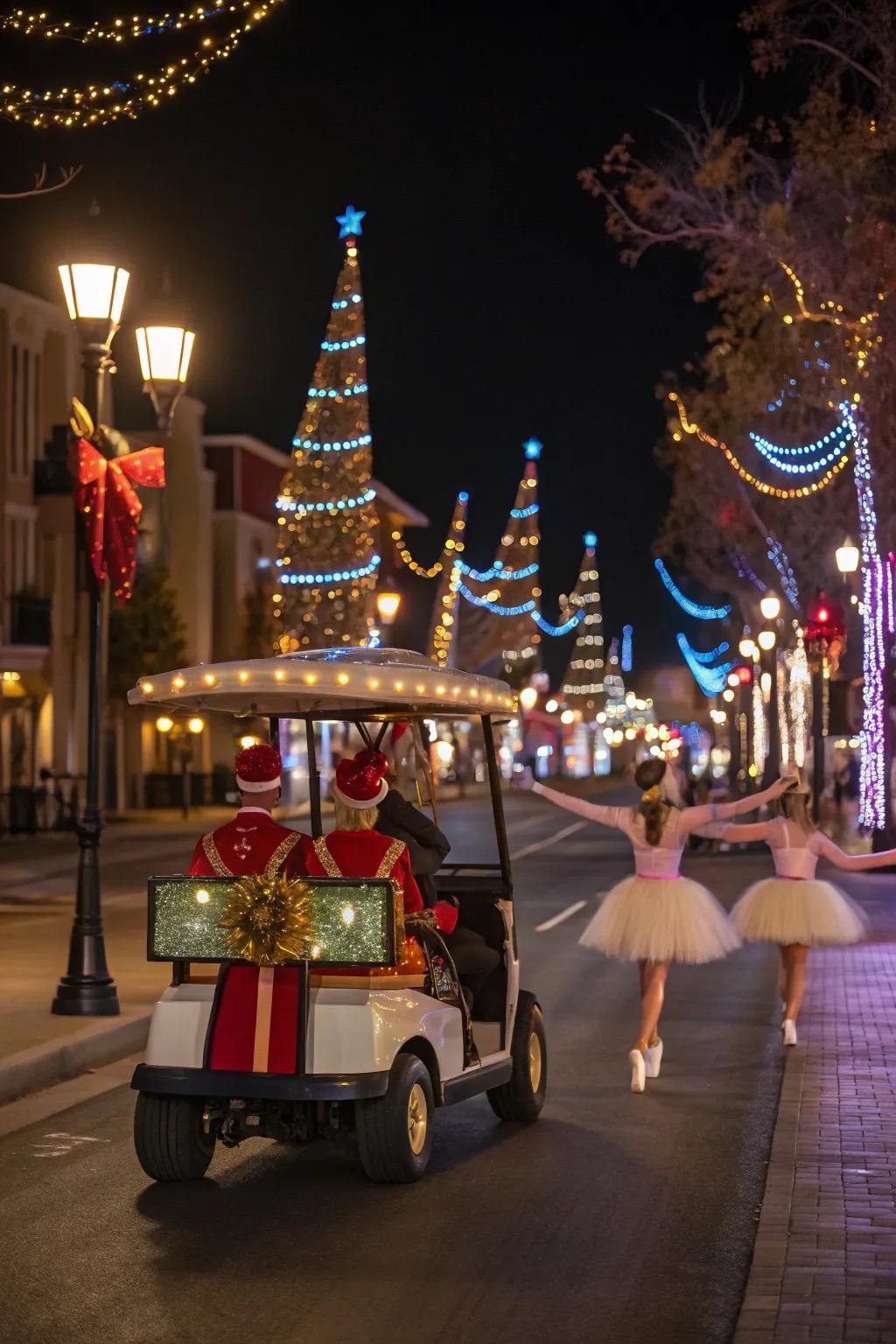 A Nutcracker Ballet motif imparts sophistication to this golf cart.