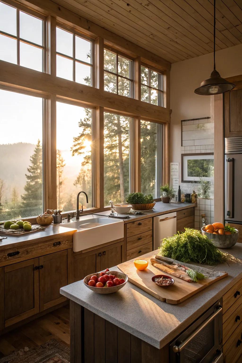 Bright kitchen brimming with natural light