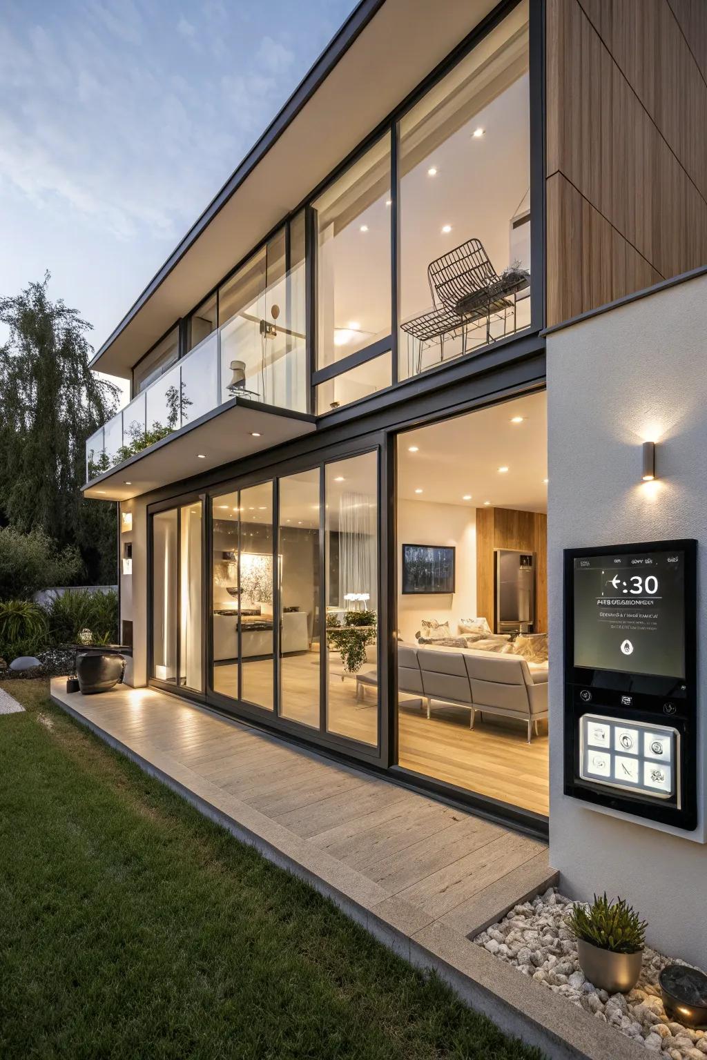 A contemporary guest house equipped with intelligent technology for convenience.