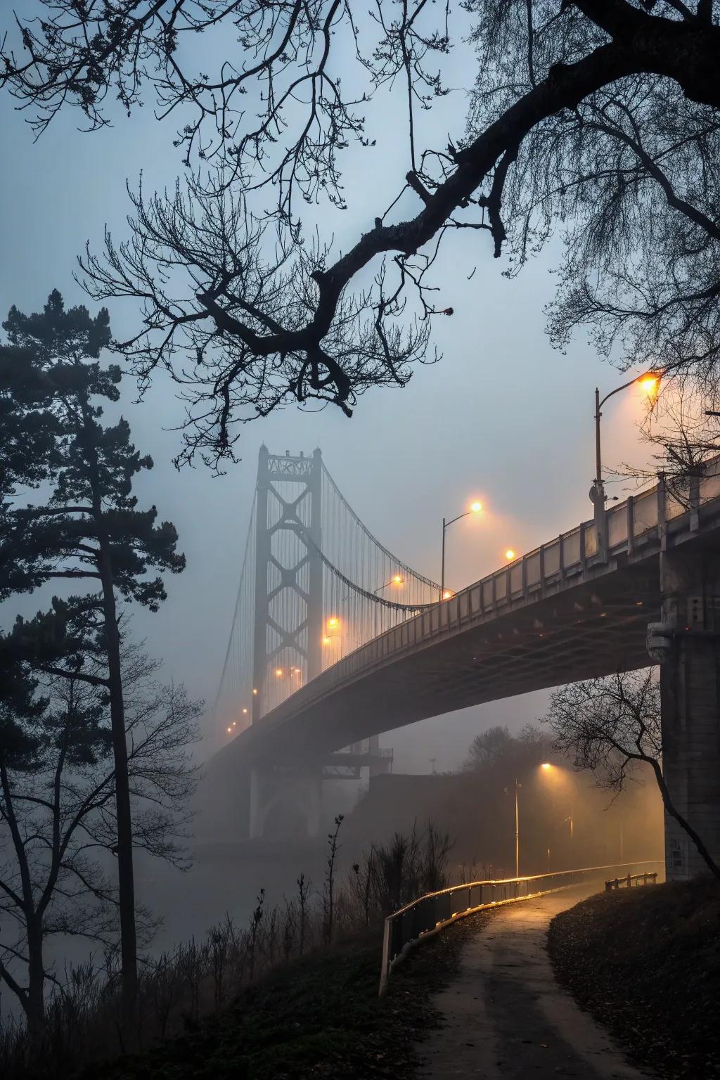 A vaporous viaduct fashions a surreal crossing on the route.