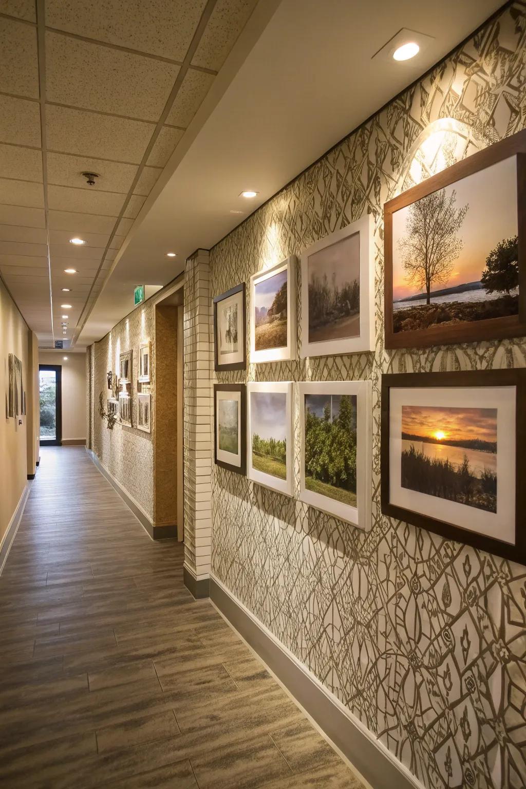 Textural contrasts introduce depth and fascination to your wall.