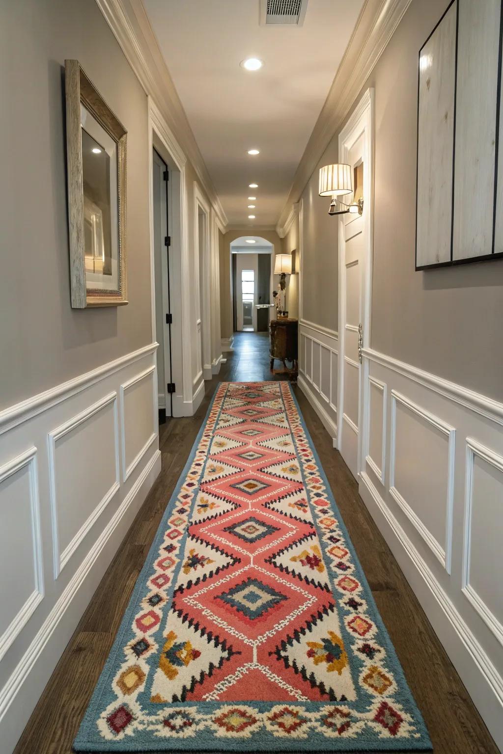 A tailored pathway covering incorporates panache in conjunction with comfort to your hallway.