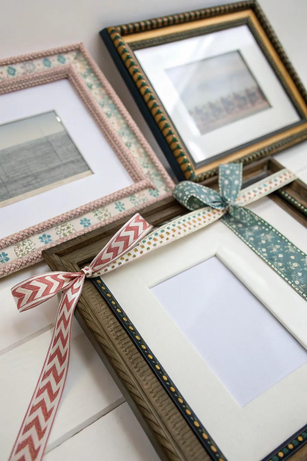 Redefining picture edges with ornamental band perimeters.