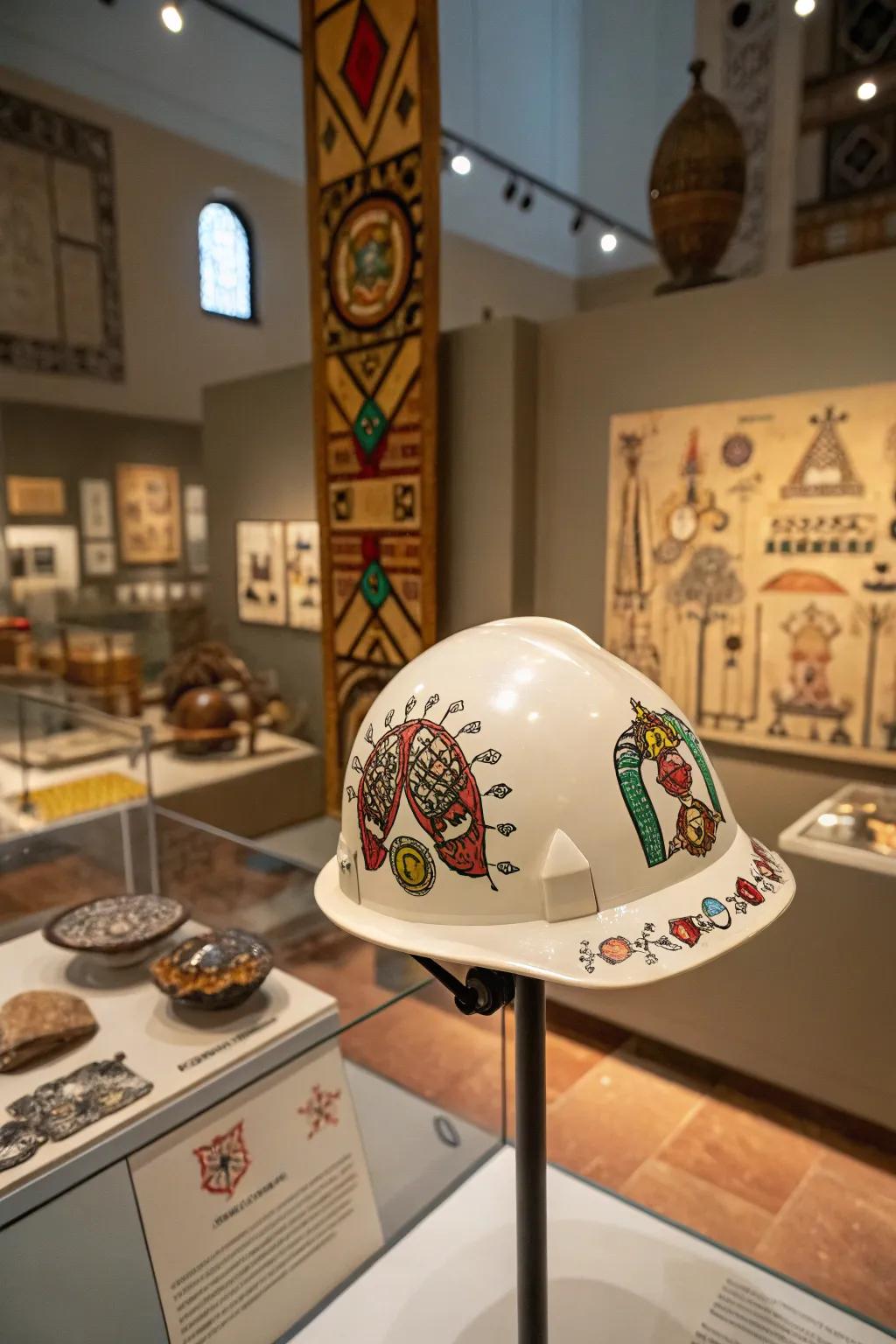 A hard hat expressing rich cultural nuances.