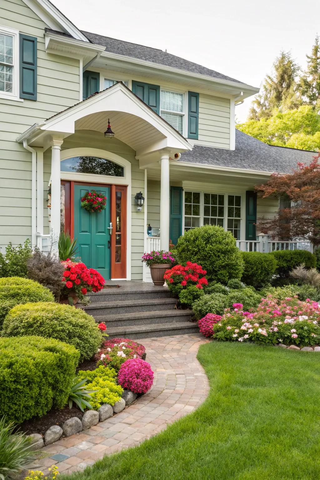 An inviting entryway boosting external charm.