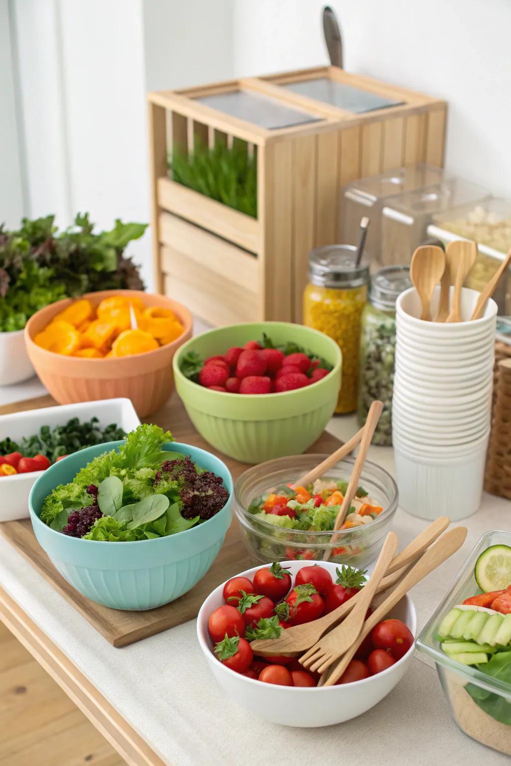 A sound approach to setting up a salad bar.