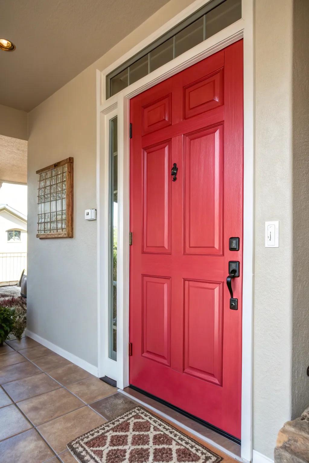Entranceway enhanced by a boldly colored access point.