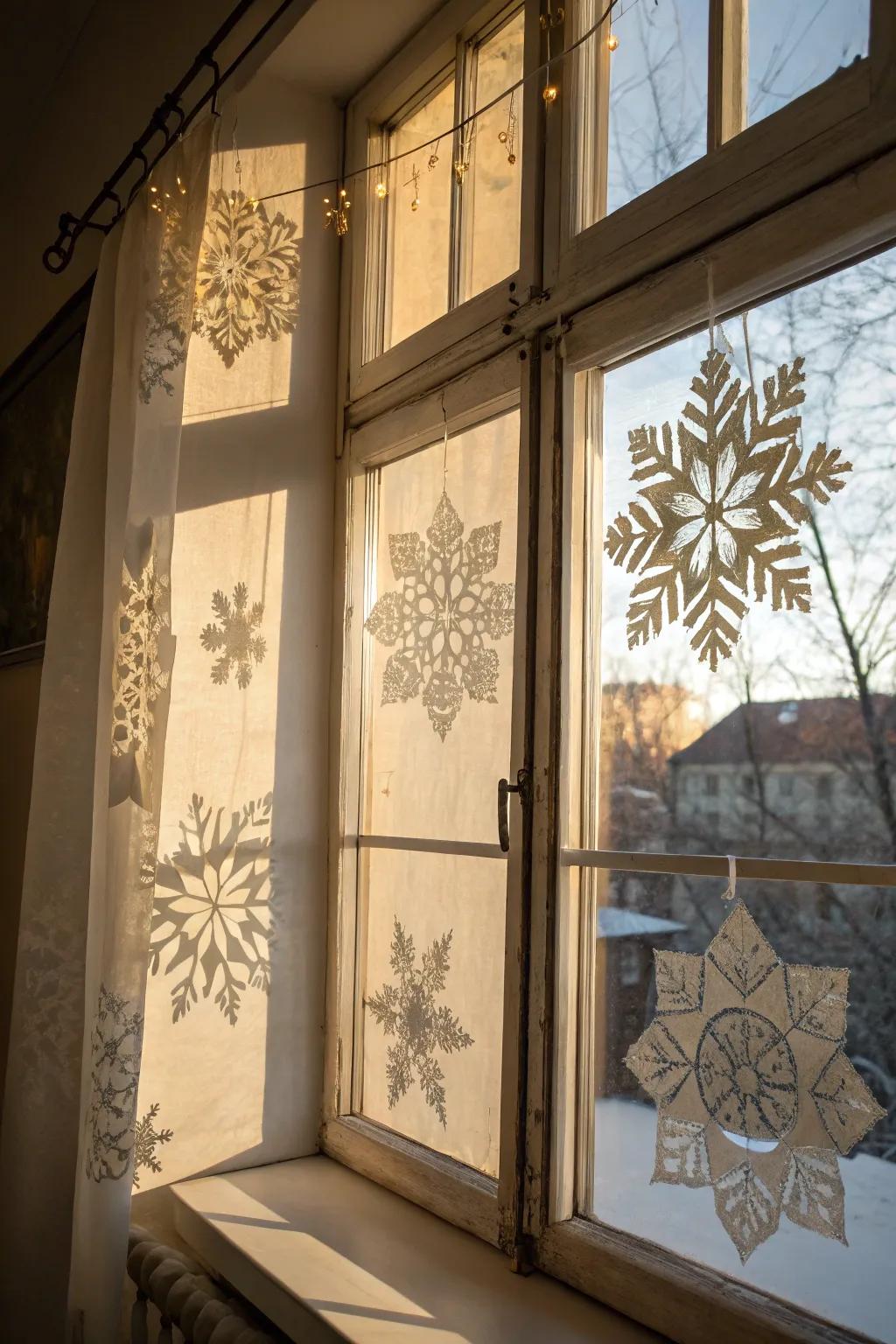 Parchment paper fashions exquisitely delicate, translucent snowflakes.