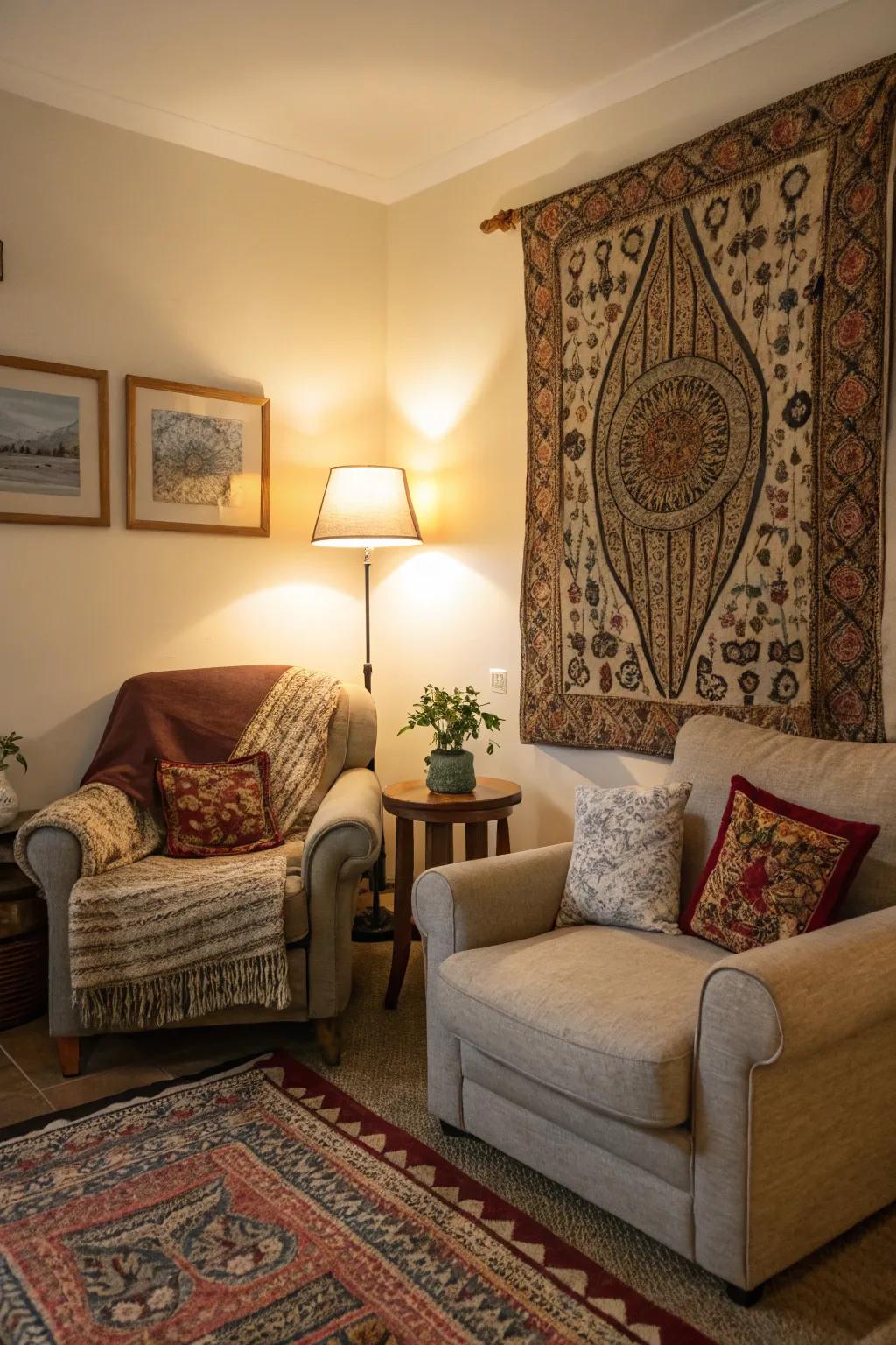 Draperies can transform corners into inviting nooks.