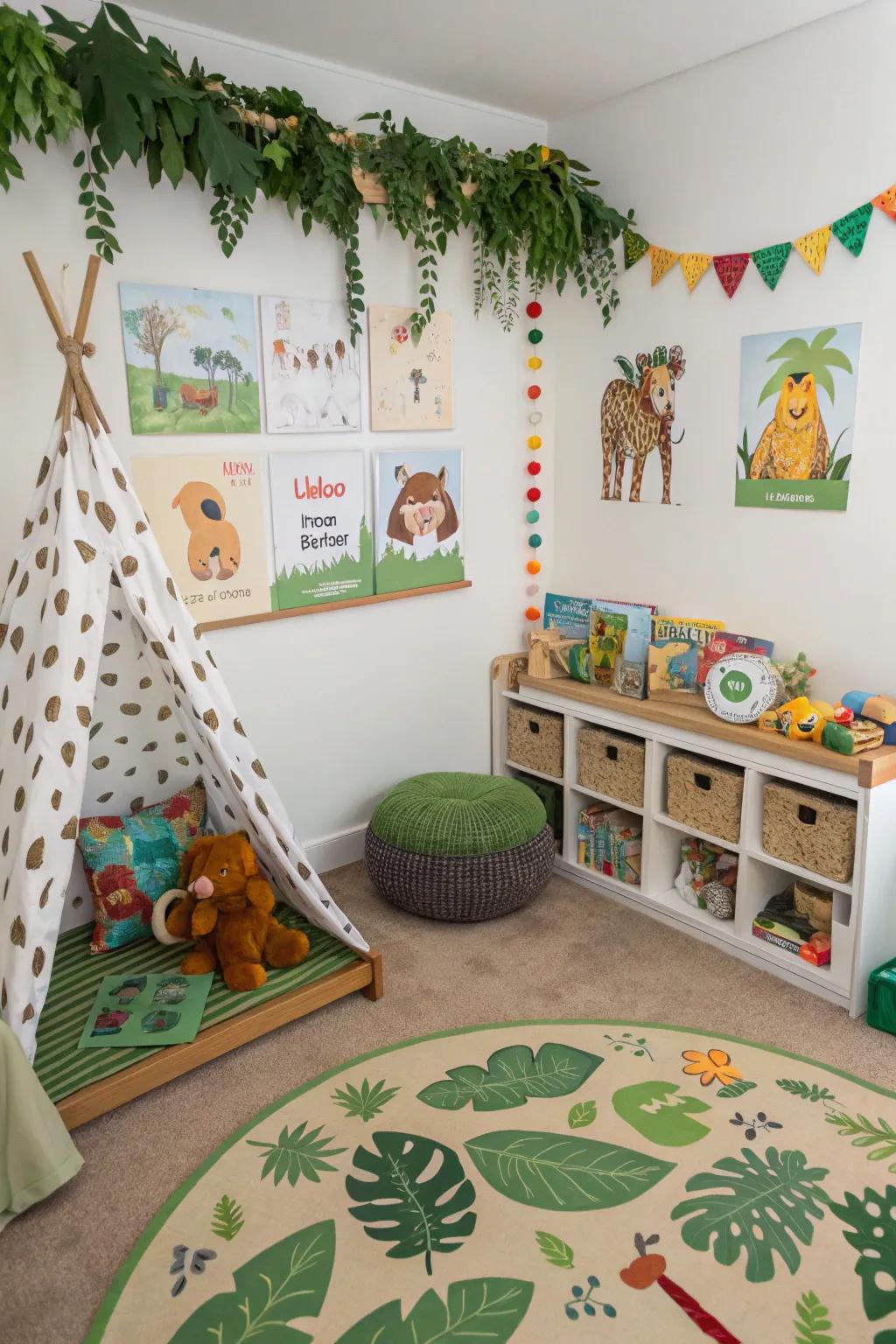 A themed space excites children and directs arrangement.