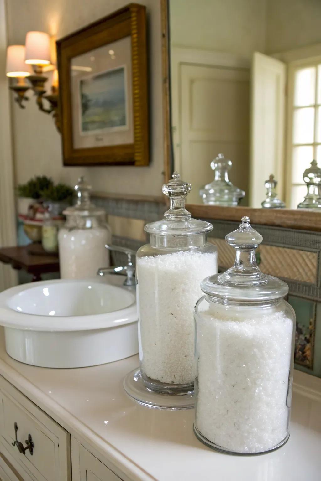 Vintage charm with apothecary jar Revitalizing salt storage