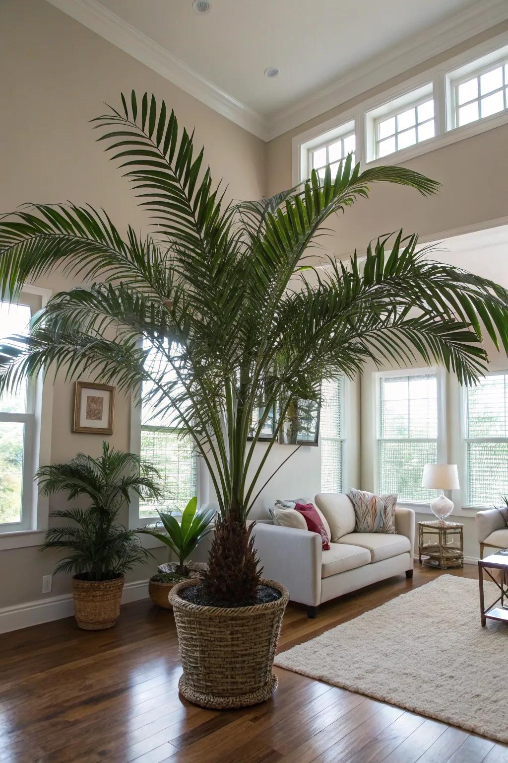 Infuse dramatic grandeur into your area with a royal palm.