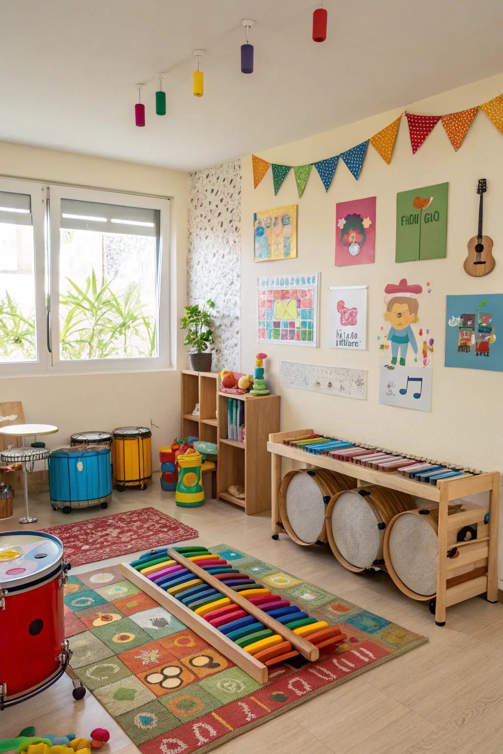 A harmonic area entices children to unearth sound and cadence.