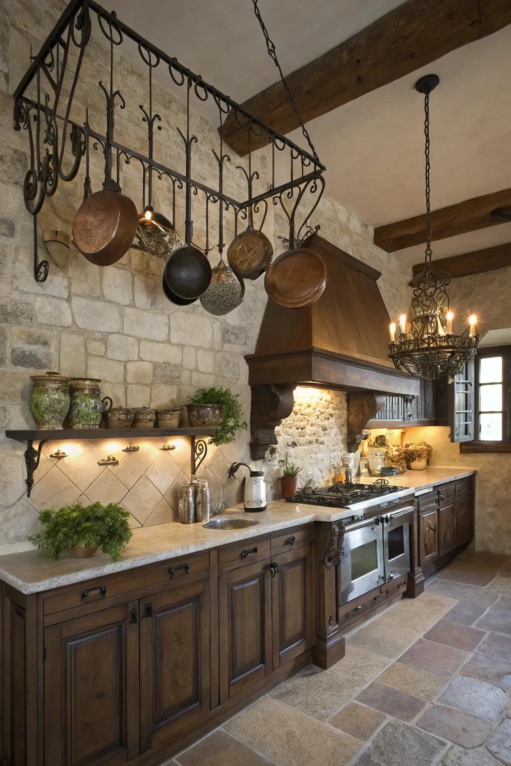 Functioned iron aspects include rustic style.