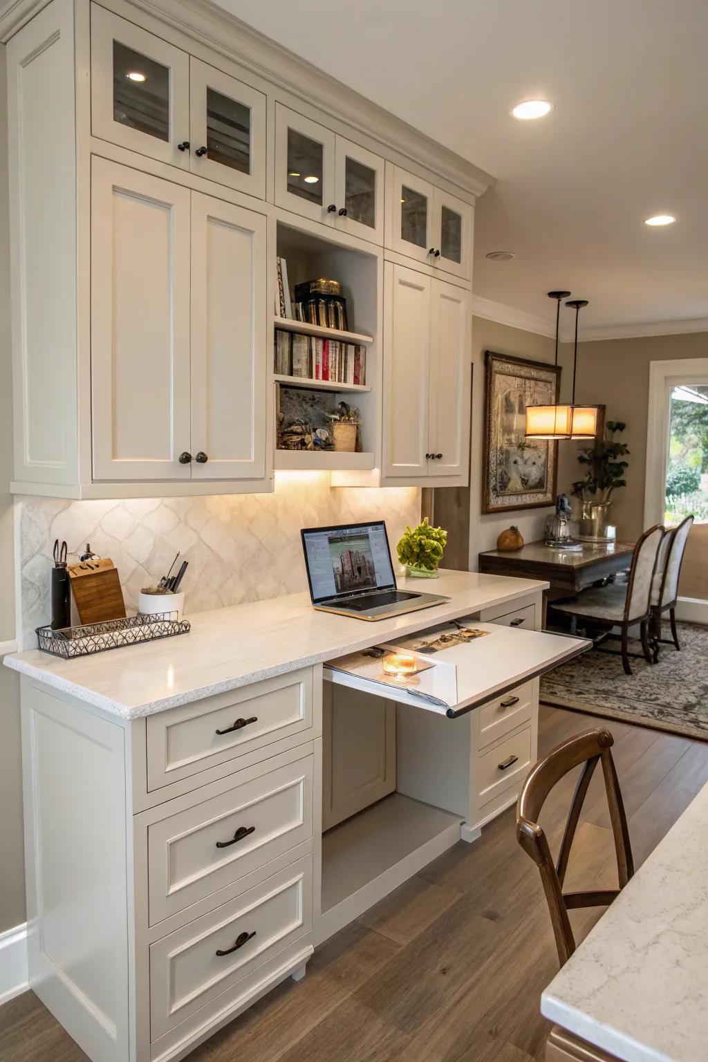 Versatile furniture increases the efficiency of a home office.