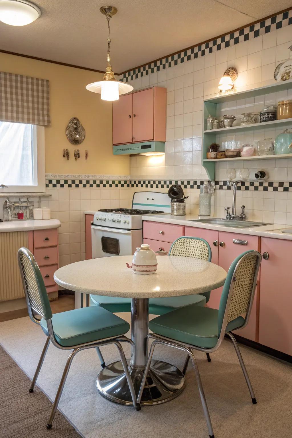 Vintage accents give your kitchen a nostalgic feel.