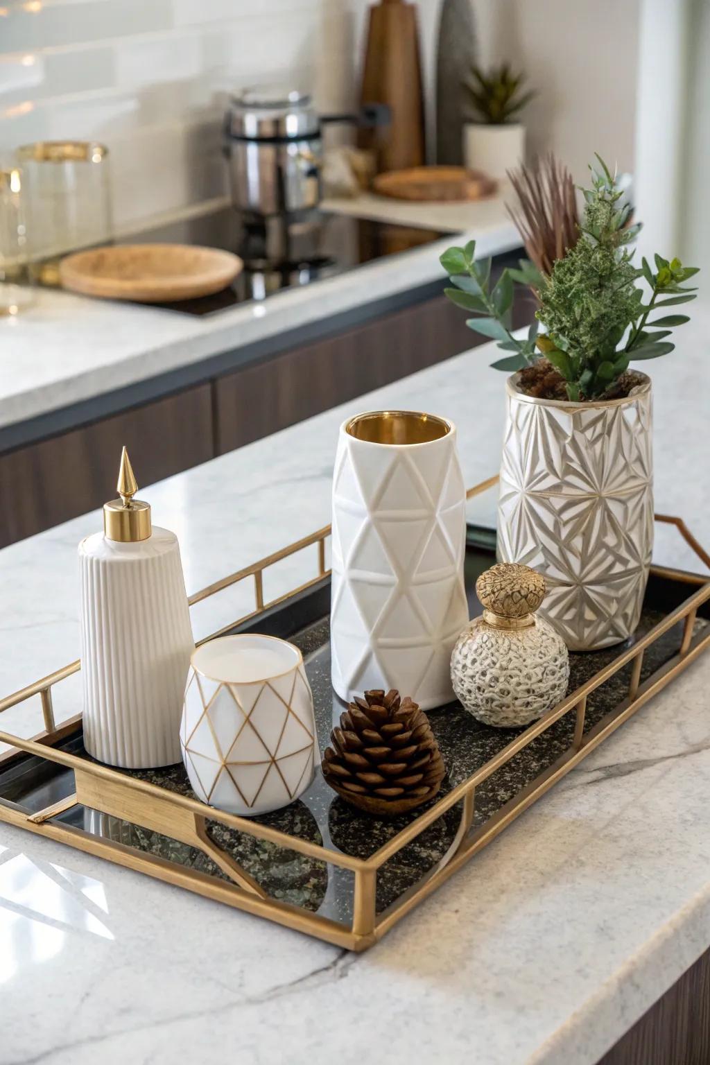Geometric configurations introduce contemporary charisma throughout culinary design.