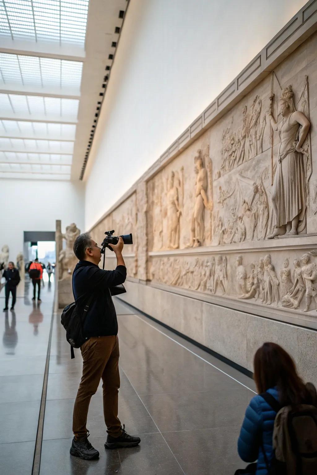 Artistic pieces convert expansive walls into displays of artistic mastery.