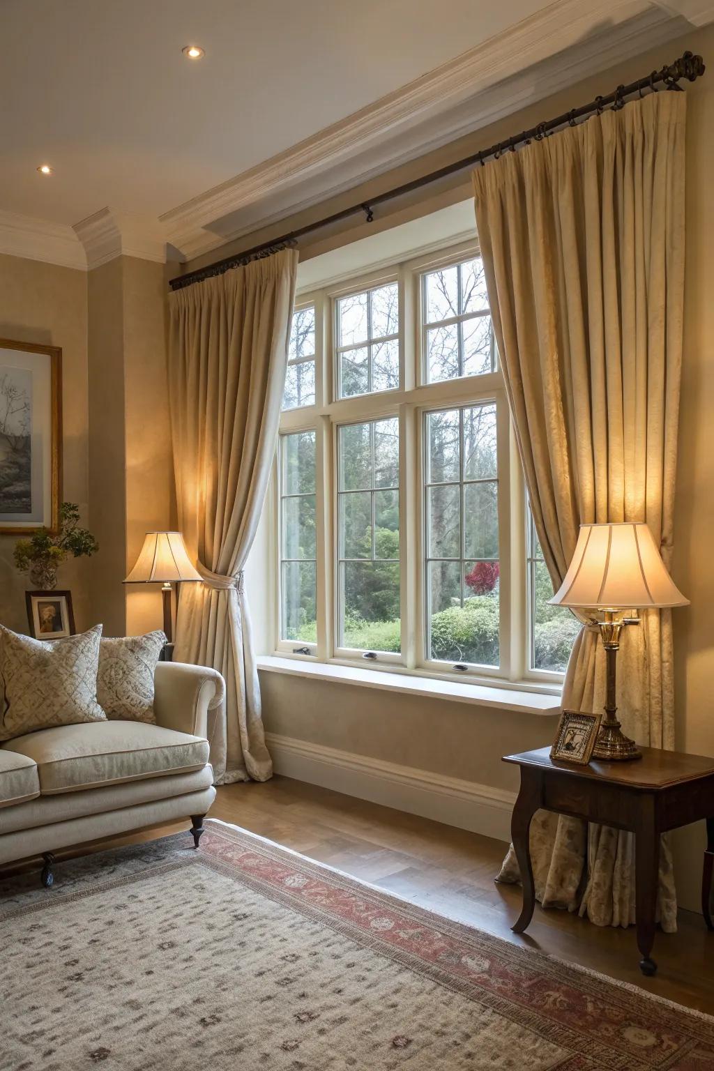 Subdued shades enhance timeless elegance.