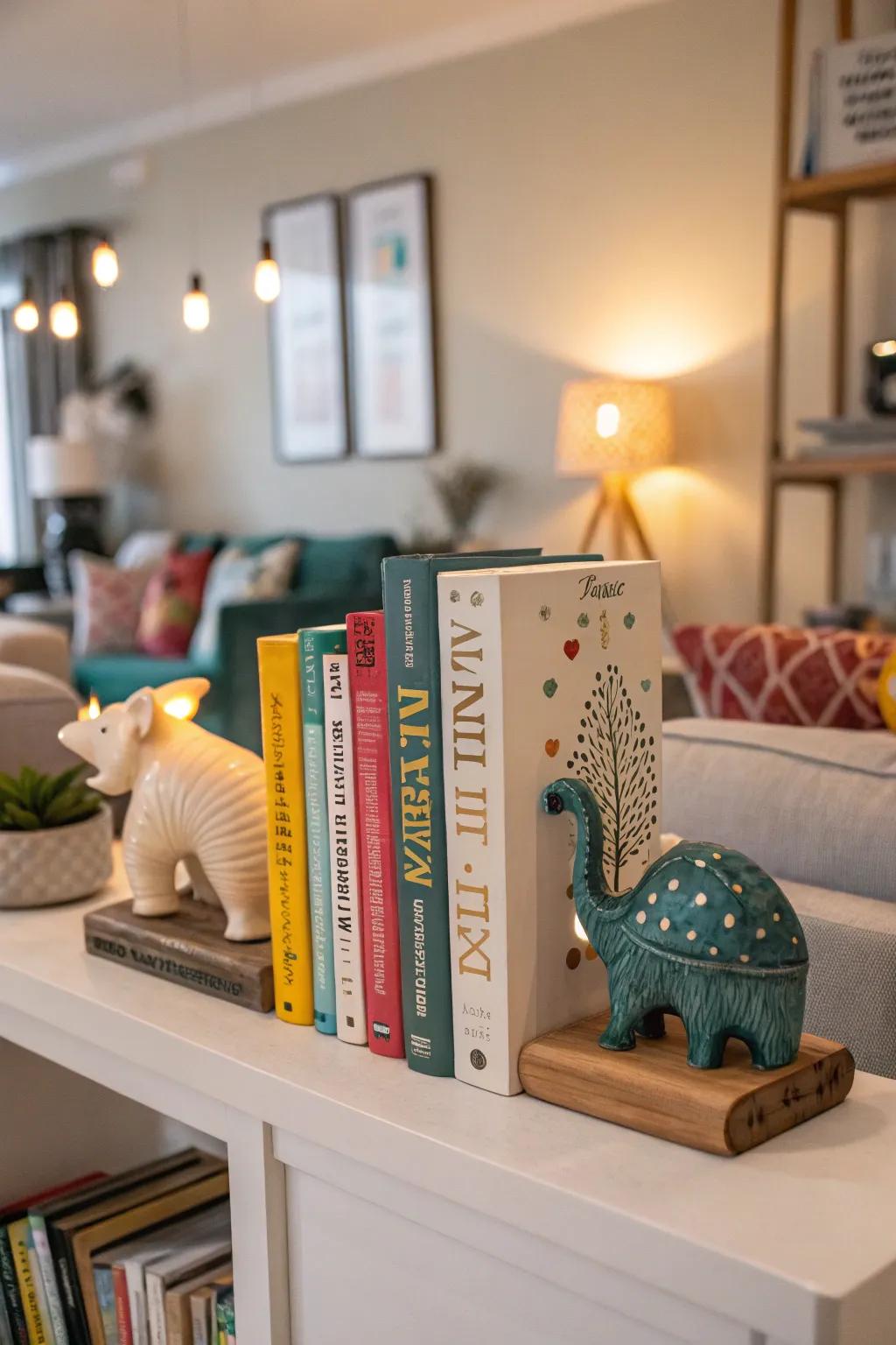 Bookends imparting personality and allure.