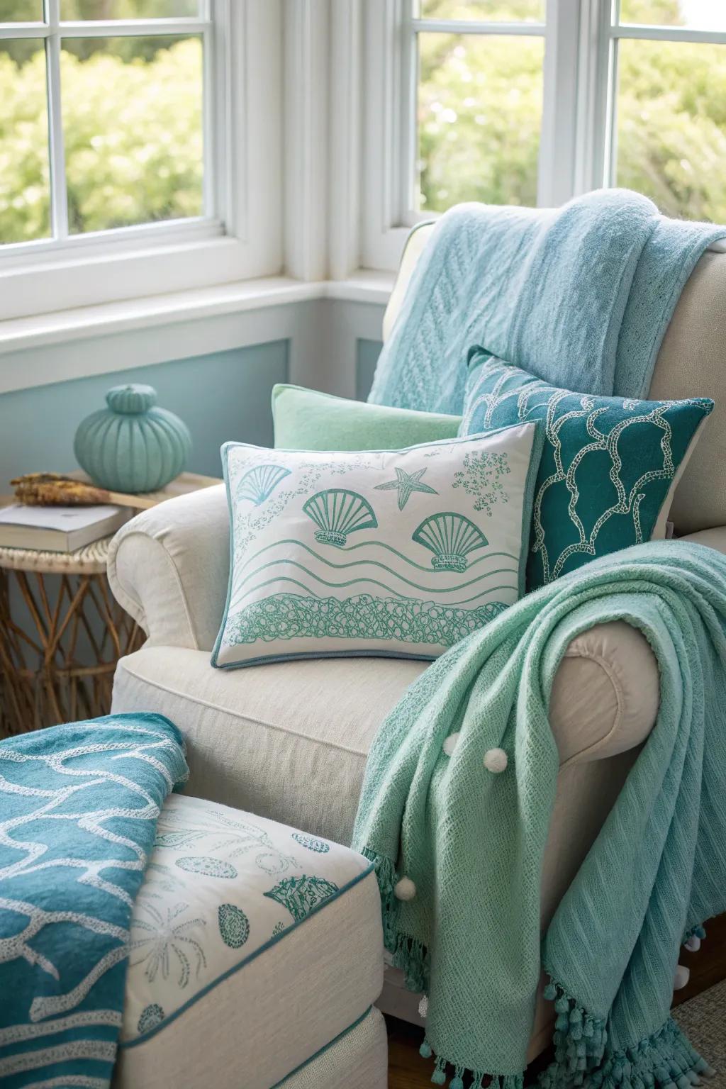 A reading nook perfect for underwater adventures in books.