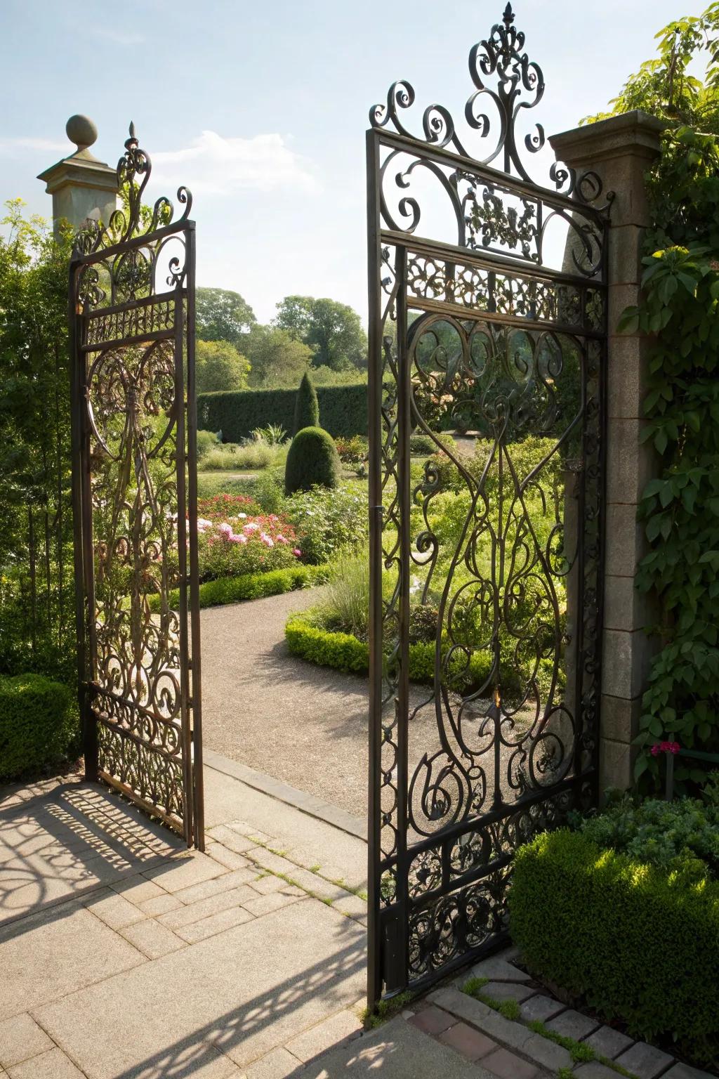 Alloyed partition gates proffer seclusion with an artistic flair.